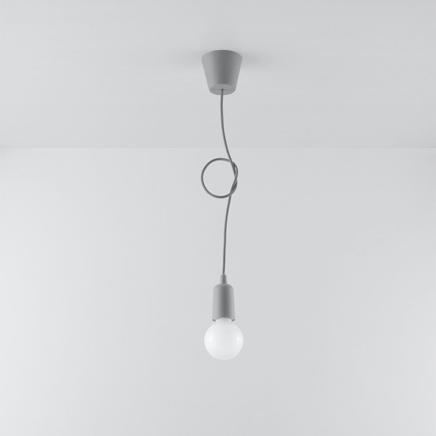 Luster na lanku DIEGO 1xE27/60W/230V šedá