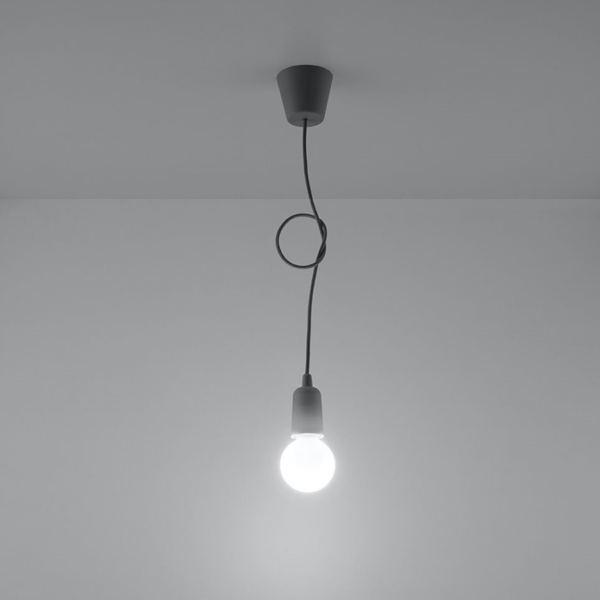 Luster na lanku DIEGO 1xE27/60W/230V šedá