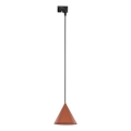 Luster na lanku do 1-fázového lištového systému CONO 1xE27/15W/230V čierna/tehlová