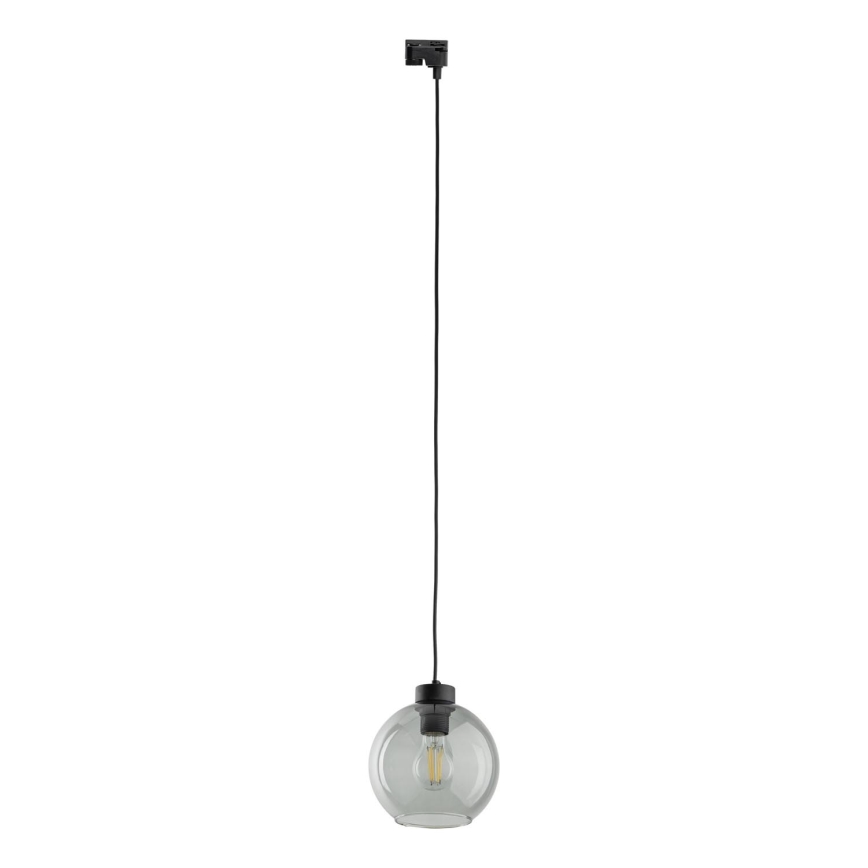 Luster na lanku do 1-fázového lištového systému CUBUS 1xE27/15W/230V čierna/dymová čierna