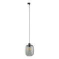 Luster na lanku do 1-fázového lištového systému ELIO 1xE27/15W/230V čierna/dymová čierna