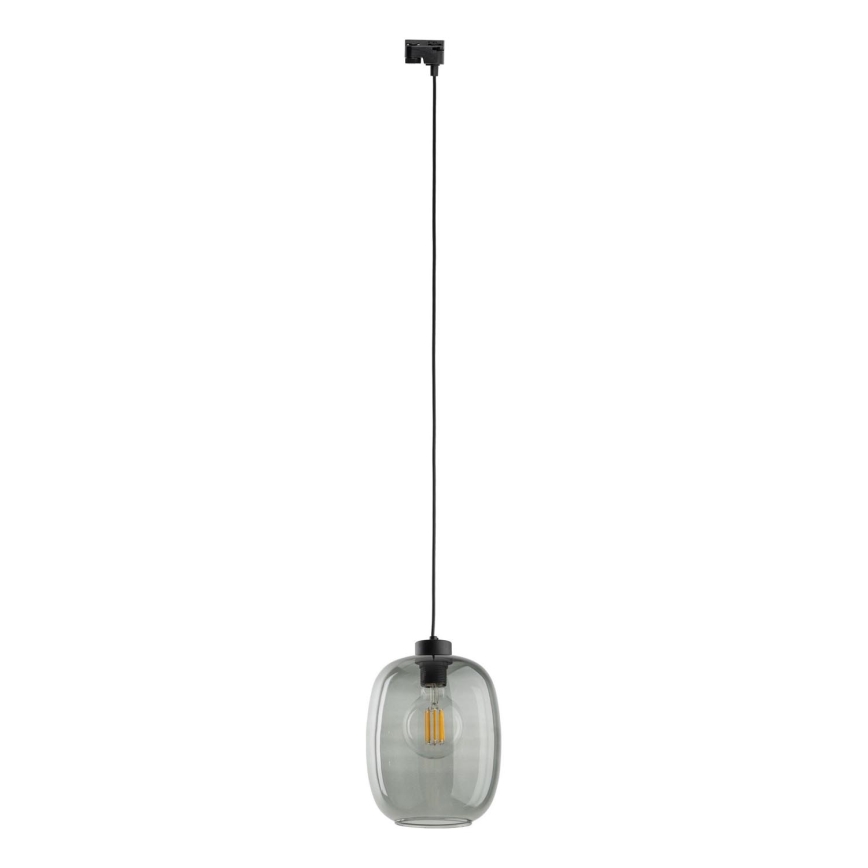 Luster na lanku do 1-fázového lištového systému ELIO 1xE27/15W/230V čierna/dymová čierna