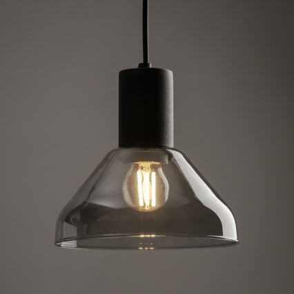 Luster na lanku do 3-fázového lištového systému NEO 1xE27/15W/230V čierna/dymová čierna