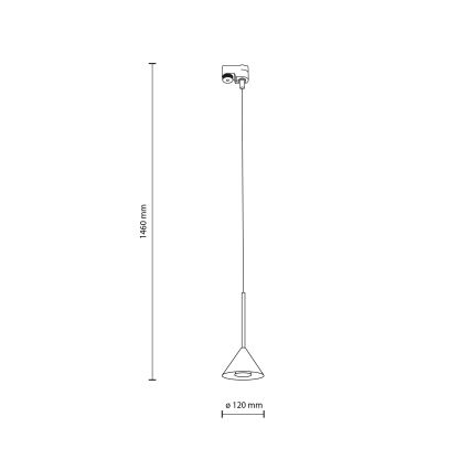 Luster na lanku do 1-fázového lištového systému CONO MINI 1xGU10/10W/230V čierna