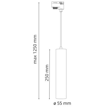 Luster na lanku do lištového systému MARIBEL 3xGU10/10W/230V + 1 m lištový systém biela