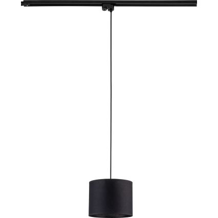 Luster na lanku do 1-fázového lištového systému TRACER 1xE27/15W/230V pr. 20 cm čierna