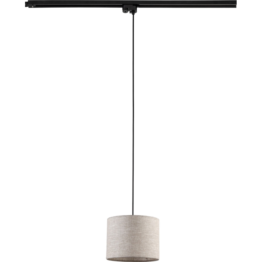 Luster na lanku do 1-fázového lištového systému TRACER 1xE27/15W/230V pr. 20 cm čierna/šedá
