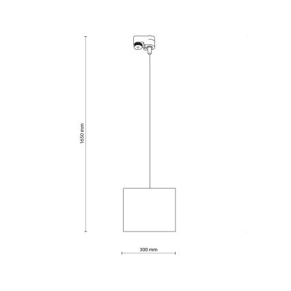 Luster na lanku do 1-fázového lištového systému TRACER 1xE27/15W/230V pr. 30 cm čierna/hnedá