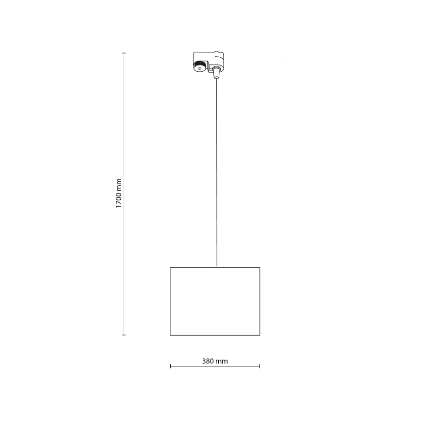 Luster na lanku do 1-fázového lištového systému TRACER 1xE27/15W/230V pr. 38 cm čierna/šedá