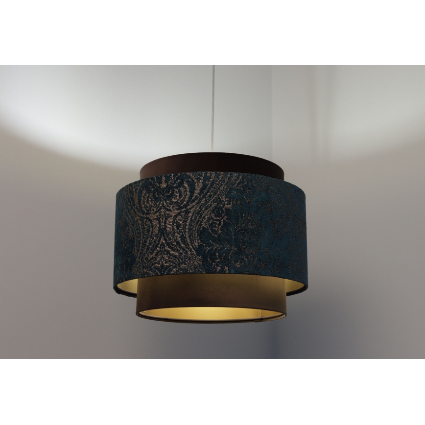 Luster na lanku DOBLO 1xE27/60W/230V modrá/hnedá