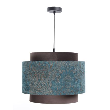 Luster na lanku DOBLO 1xE27/60W/230V modrá/hnedá