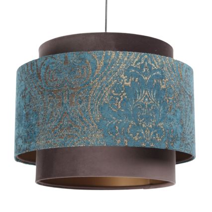 Luster na lanku DOBLO 1xE27/60W/230V modrá/hnedá