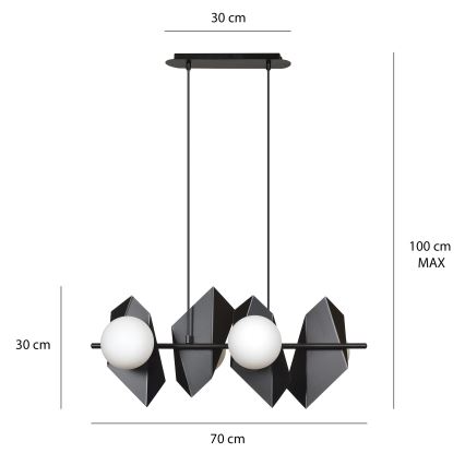 Luster na lanku DRIFTON 4xE14/10W/230V čierna