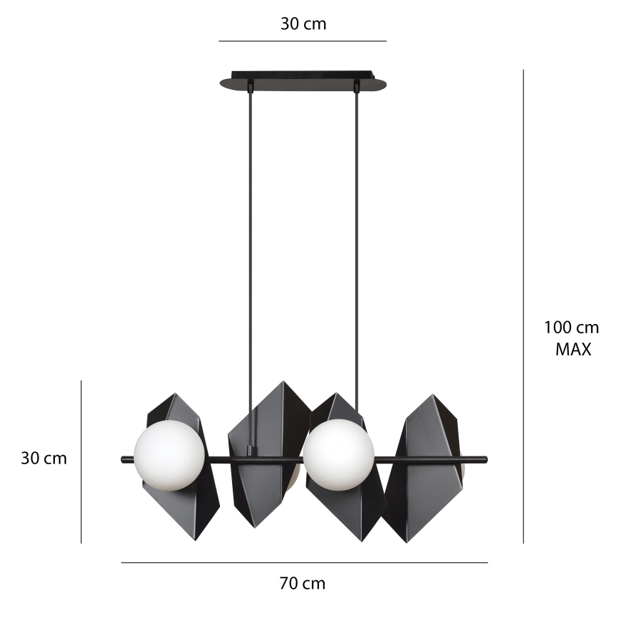 Luster na lanku DRIFTON 4xE14/10W/230V čierna