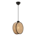 Luster na lanku DRUM 1xE27/60W/230V hnedá/čierna