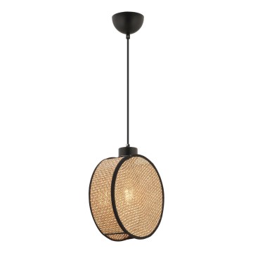 Luster na lanku DRUM 1xE27/60W/230V hnedá/čierna