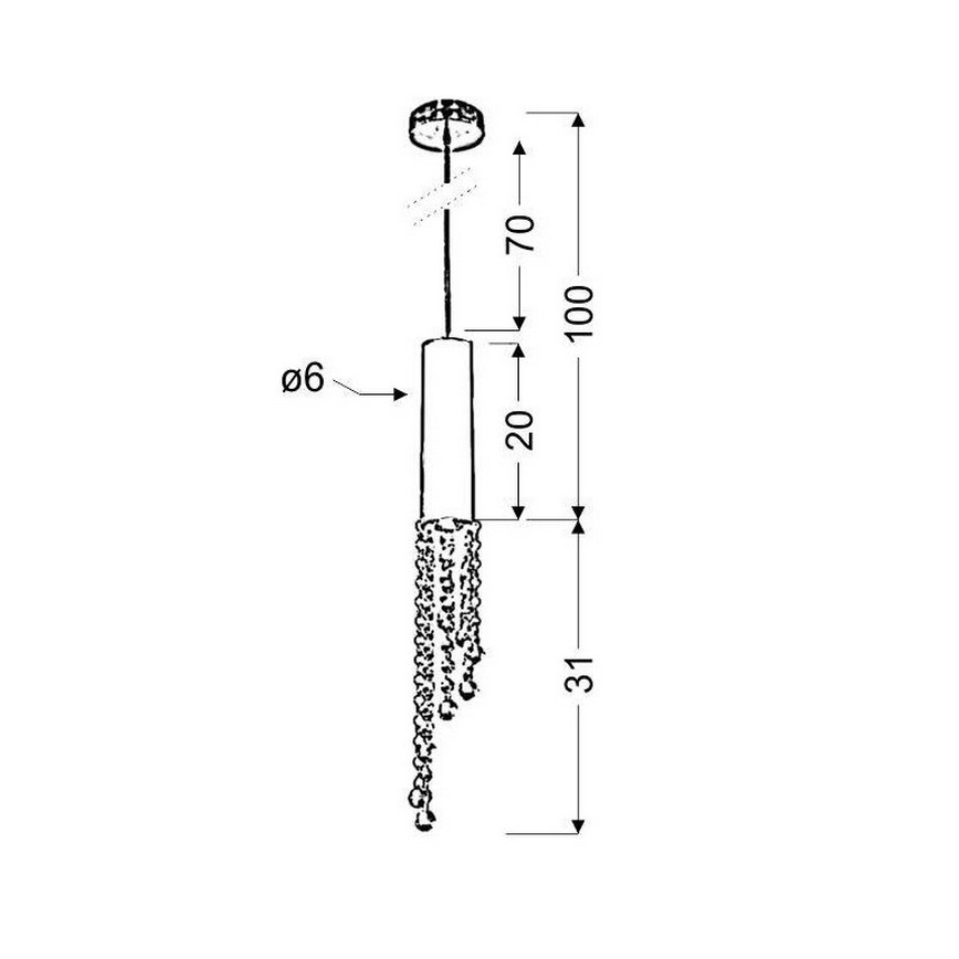 Luster na lanku DUERO 1xGU10/3W/230V