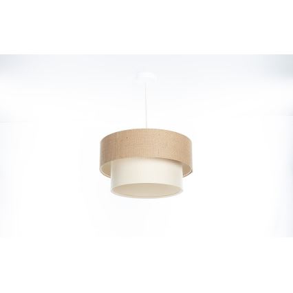 Luster na lanku DUO 1xE27/60W/230V priemer 40 cm béžová/krémová