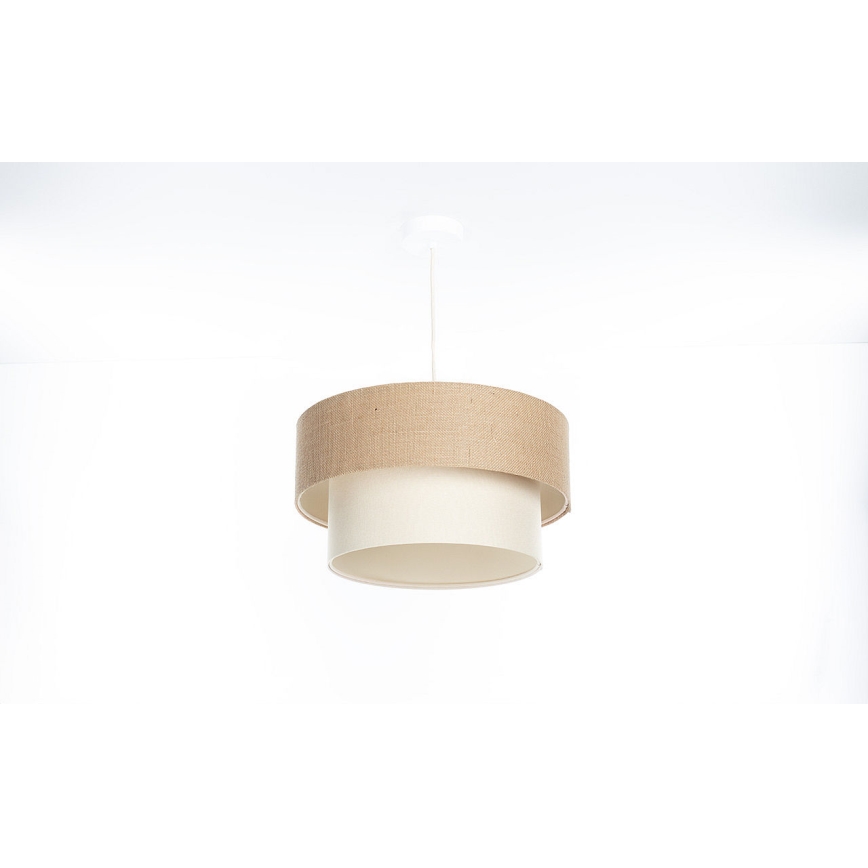 Luster na lanku DUO 1xE27/60W/230V priemer 40 cm béžová/krémová