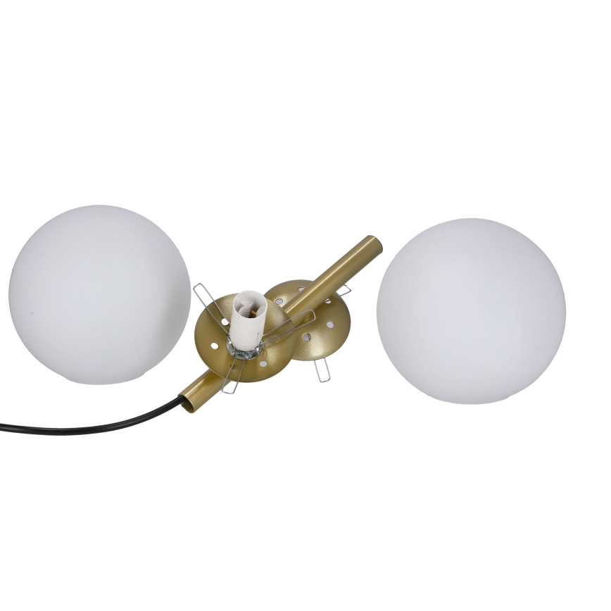 Luster na lanku DUO 2xE14/40W/230V zlatá/čierna
