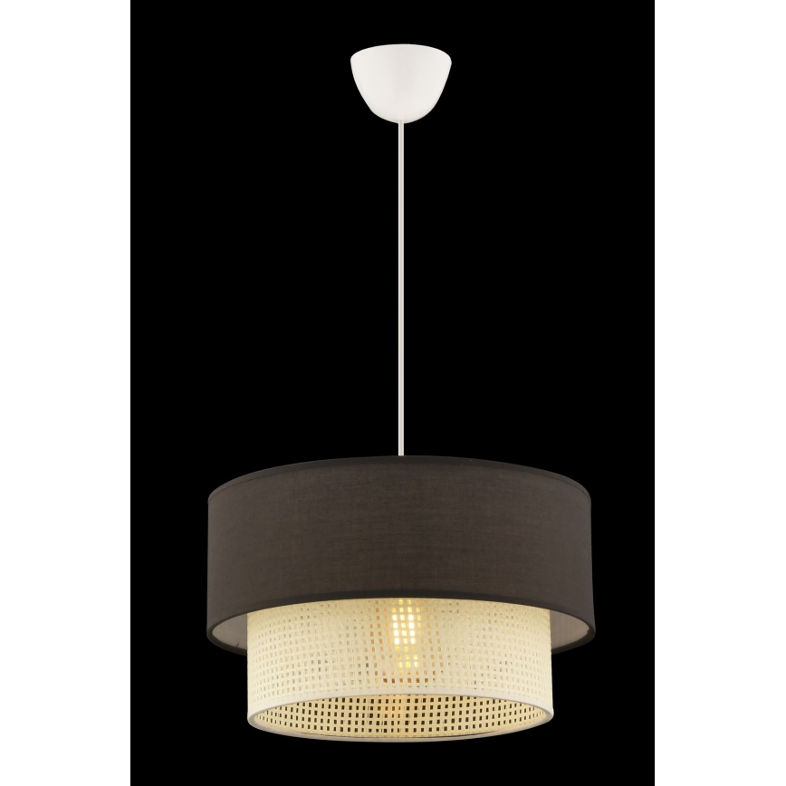 Luster na lanku ECHO 1xE27/60W/230V hnedá/krémová
