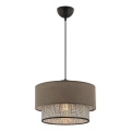 Luster na lanku ECHO 1xE27/60W/230V hnedá/šedá