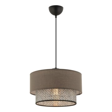 Luster na lanku ECHO 1xE27/60W/230V hnedá/šedá
