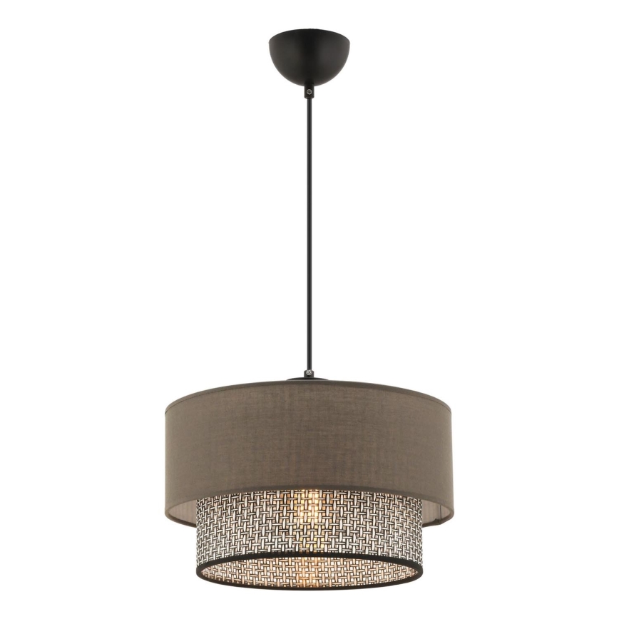 Luster na lanku ECHO 1xE27/60W/230V hnedá/šedá