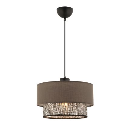 Luster na lanku ECHO 1xE27/60W/230V hnedá/šedá