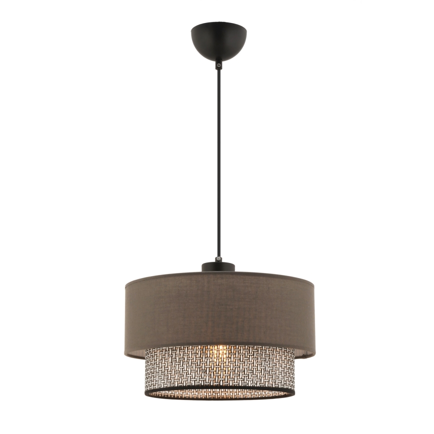 Luster na lanku ECHO 1xE27/60W/230V hnedá/šedá