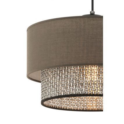 Luster na lanku ECHO 1xE27/60W/230V hnedá/šedá