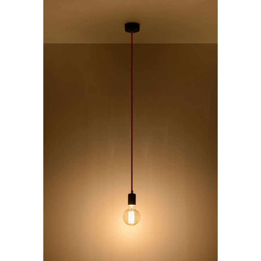 Luster na lanku EDISON 1xE27/60W/230V čierna