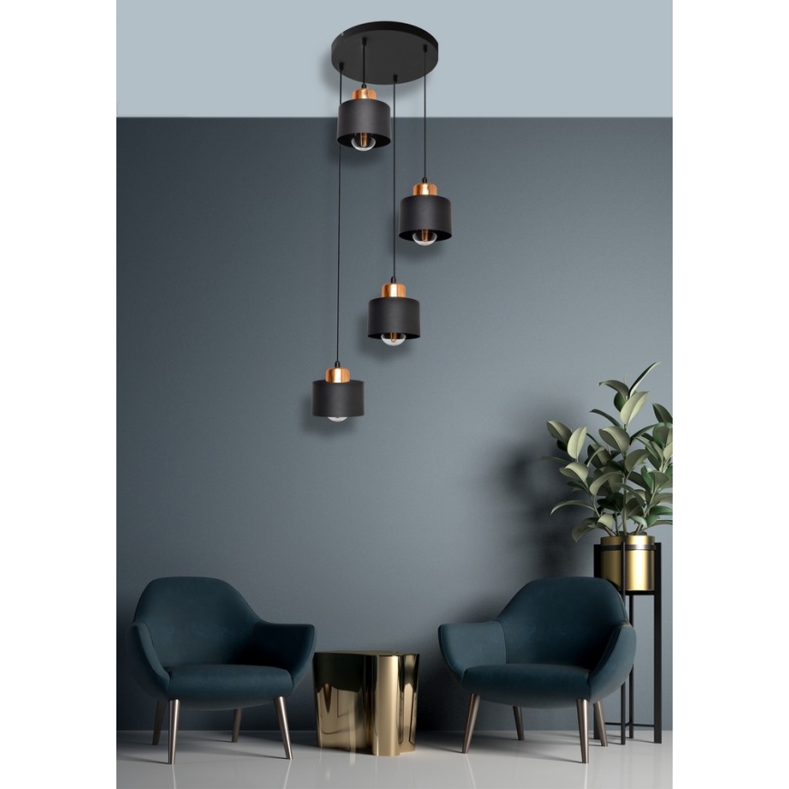 Luster na lanku EDISON 4xE27/15W/230V