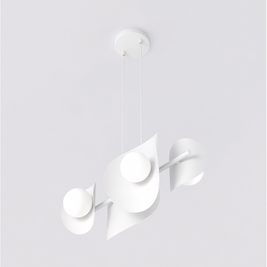 Luster na lanku ELEMENTI 4xG9/8W/230V biela