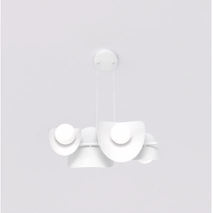 Luster na lanku ELEMENTI 4xG9/8W/230V biela