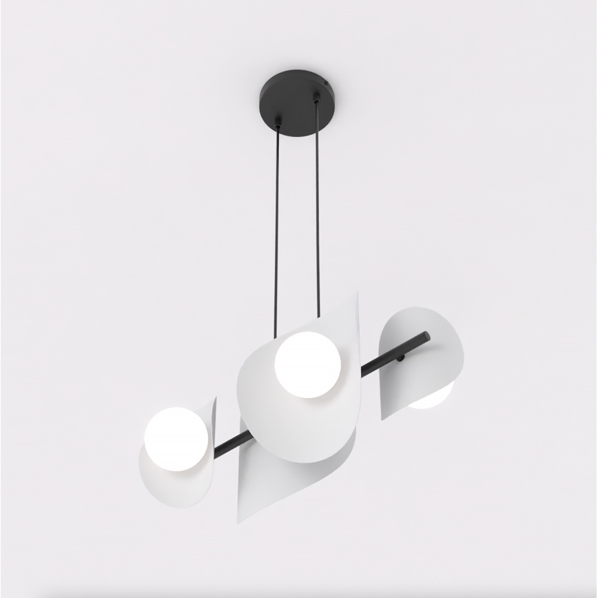 Luster na lanku ELEMENTI 4xG9/8W/230V sivá