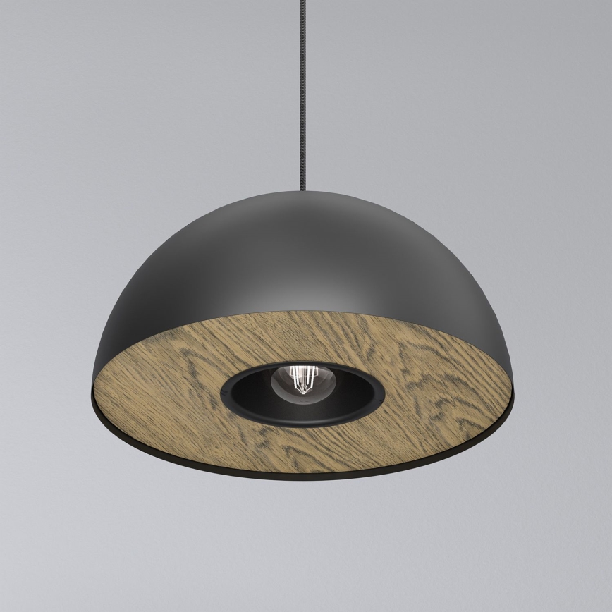 Luster na lanku ELGUND 1xE27/15W/230V pr. 35 cm čierna