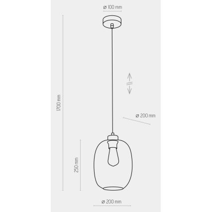 Luster na lanku ELIO 1xE27/15W/230V