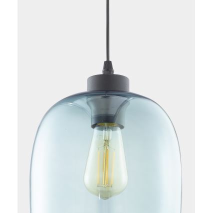 Luster na lanku ELIO 1xE27/15W/230V modrá