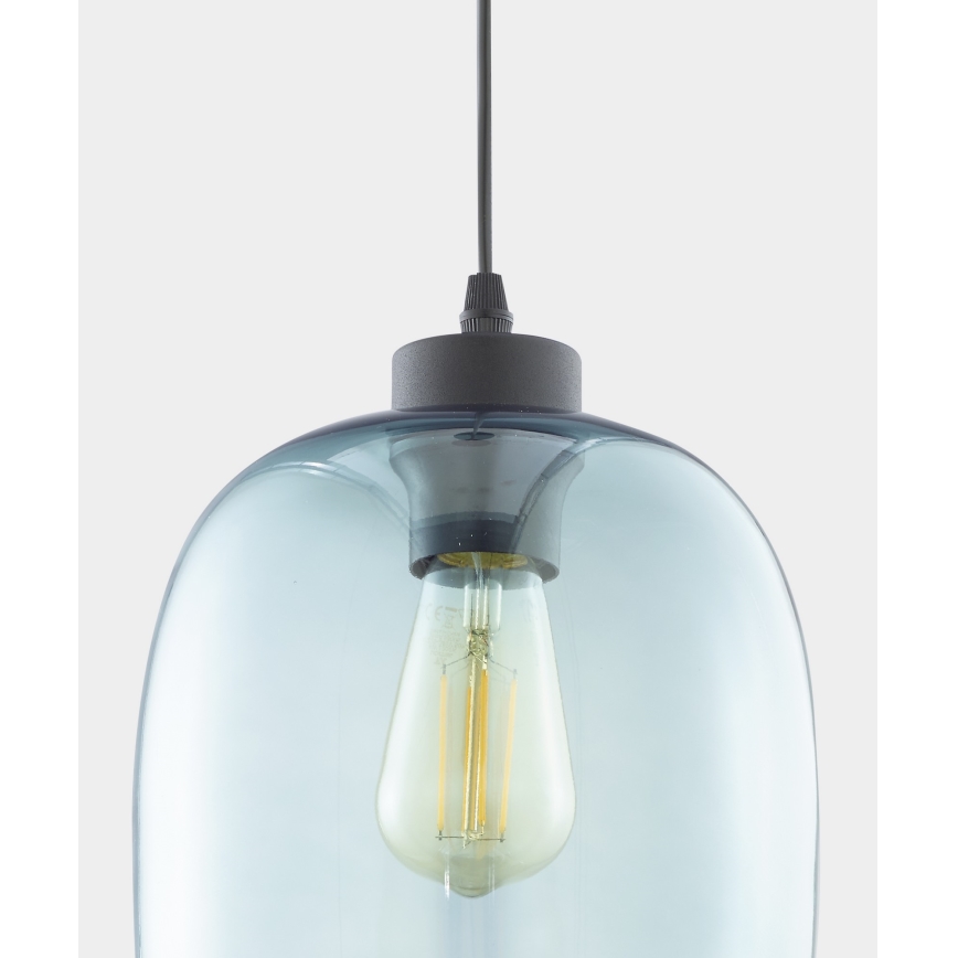 Luster na lanku ELIO 1xE27/15W/230V modrá