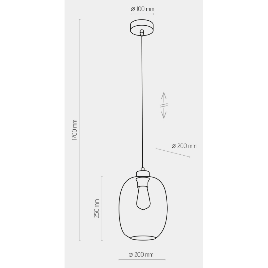Luster na lanku ELIO 1xE27/15W/230V modrá