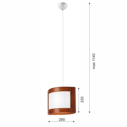 Luster na lanku ELODIE 1xE27/60W/230V dub