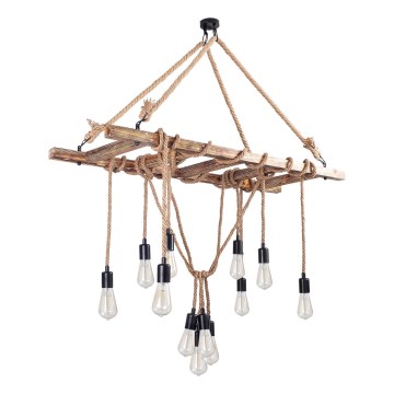 Luster na lanku EREBOS 12xE27/40W/230V hnedý