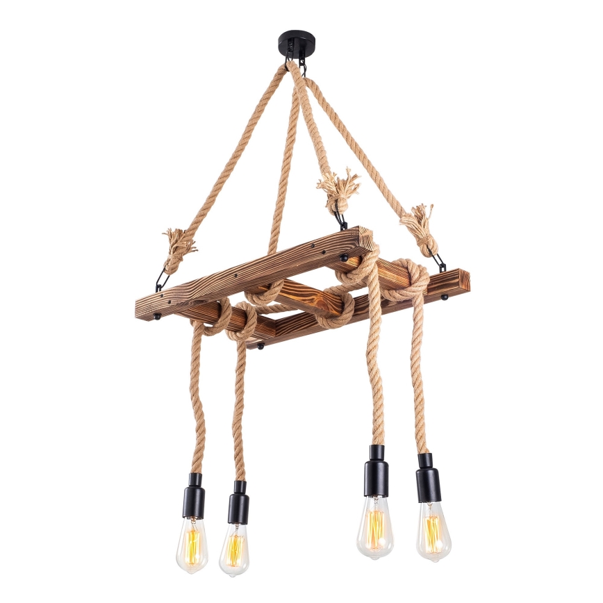 Luster na lanku EREBOS 4xE27/40W/230V hnedý