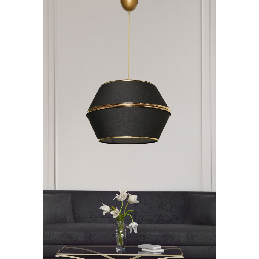 Luster na lanku ESCAPE 1xE27/60W/230V čierna