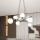 Luster na lanku ESSA 8xE14/10W/230V čierna/biela