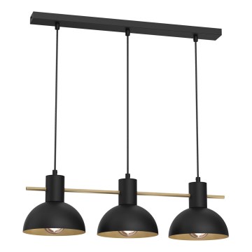 Luster na lanku ESTATE MINI 3xE27/15W/230V čierna