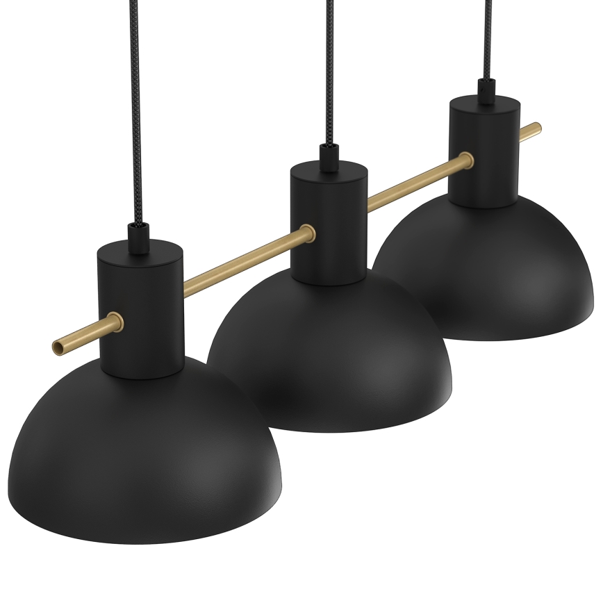 Luster na lanku ESTATE MINI 3xE27/15W/230V čierna