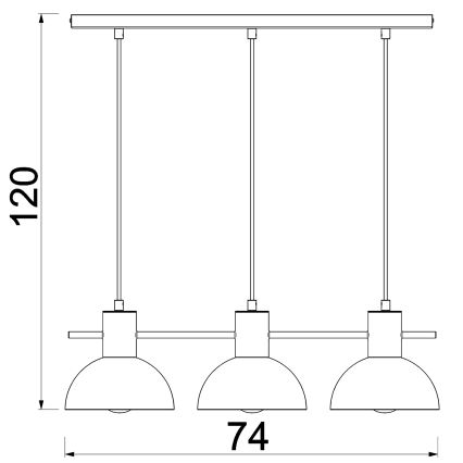 Luster na lanku ESTATE MINI 3xE27/15W/230V čierna
