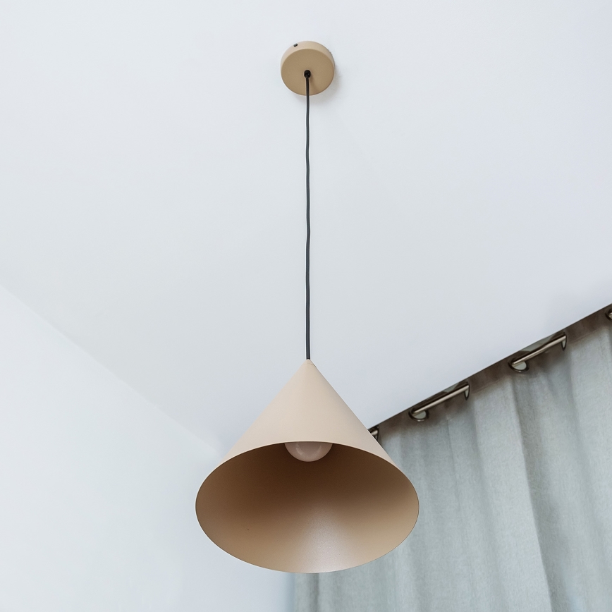 Luster na lanku ETNA II 1xE27/15W/230V priem. 25 cm béžový